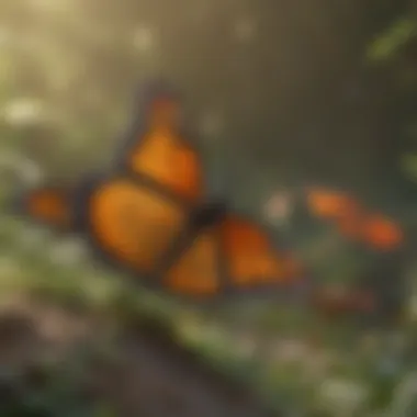 Aerial View of Monarch Butterfly Migration Route Monarch Butterfly Migration Route