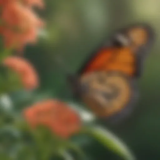 Monarch butterfly perched on a milkweed plant