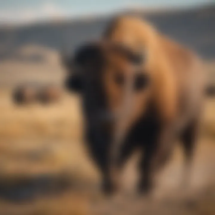 Majestic Bison Landscape Bison roaming the vast Montana plains