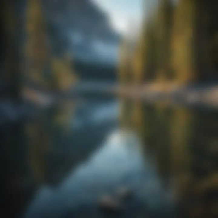 Nature's Mirror Crystal-clear glacial lake reflecting Montana's pristine wilderness
