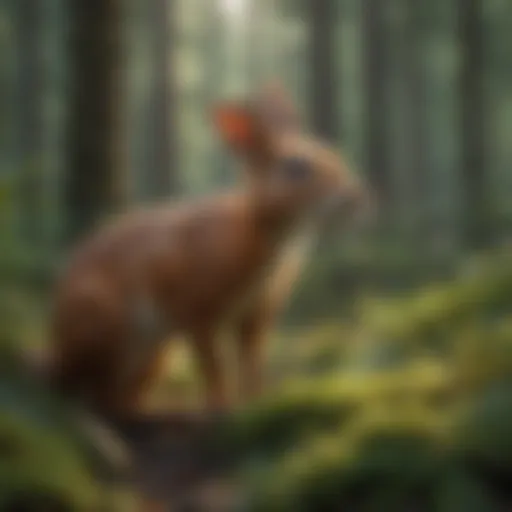 A vibrant forest scene showcasing diverse plant life, capturing the essence of nature's beauty.