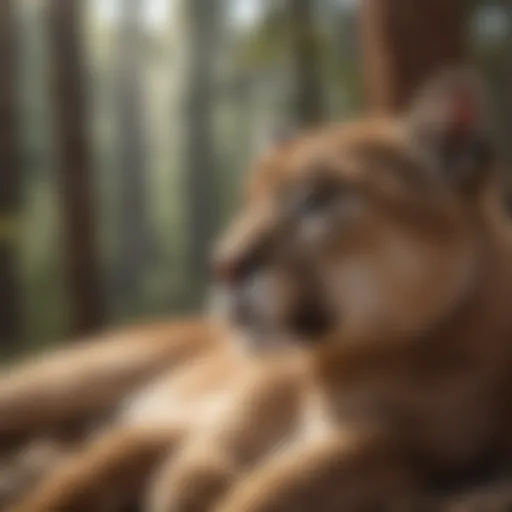 Majestic mountain lion resting in the wilderness