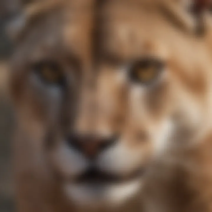 Close-Up of Mountain Lion's Powerful Muscles
