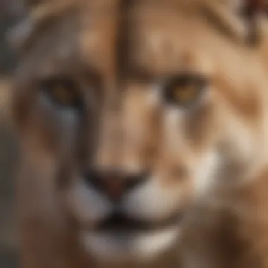 Intricate Details of a Mountain Lion's Musculature Close-Up of Mountain Lion's Powerful Muscles