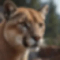 Majestic Mountain Lion Staring Intensely