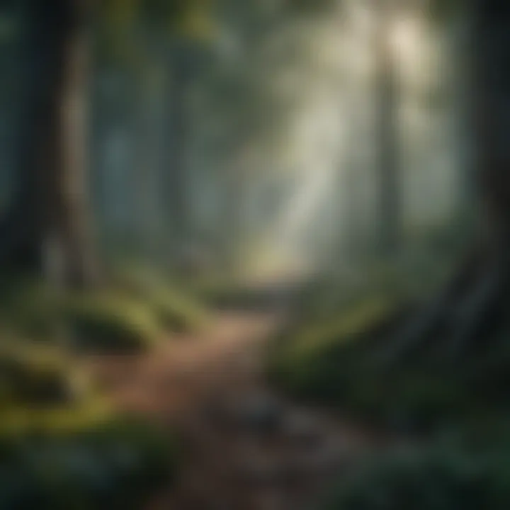 Mystical forest quiz game illustration