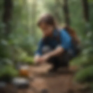 Children engaging with a Nat Geo Science Kit outdoors