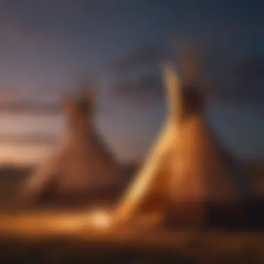 Native American Tipis in South Dakota Plains