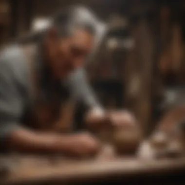 Traditional crafts being made by artisans reflecting cultural heritage.