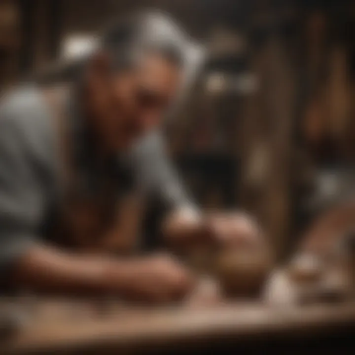 Traditional crafts being made by artisans reflecting cultural heritage.