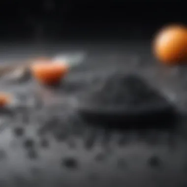 Activated charcoal in granulated form for water purification