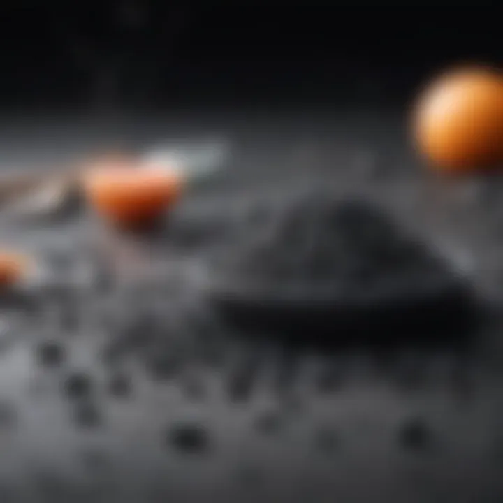 Activated charcoal in granulated form for water purification