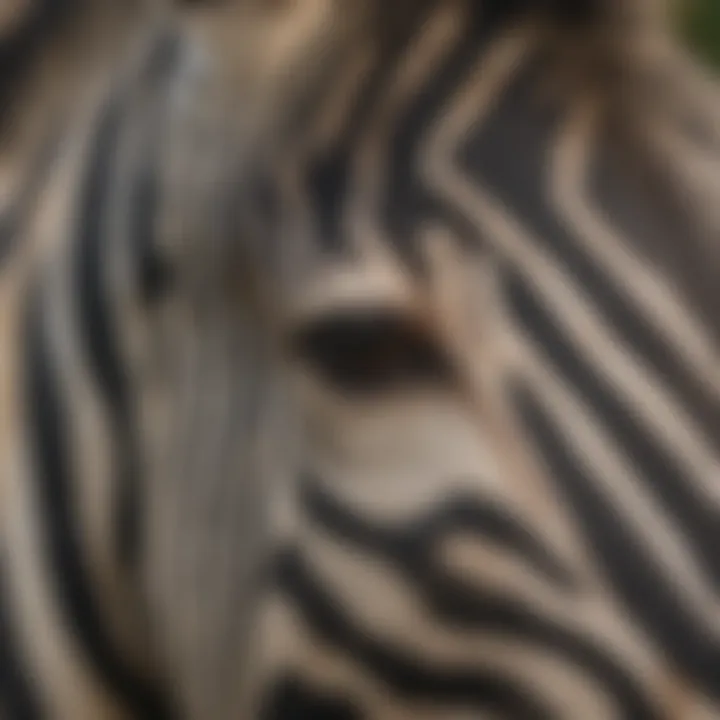 Nature's Patterns: Close-Up of Zebra's Unique Stripes