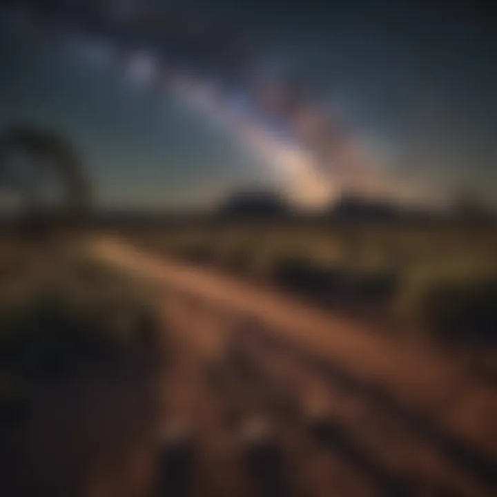 Breathtaking Outback landscape under starry night sky