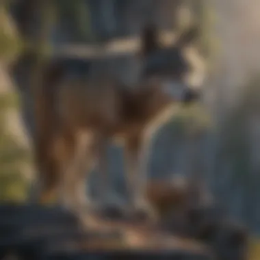 Cliffside Sentinel of the Wild North American Wolf by Rocky Cliff