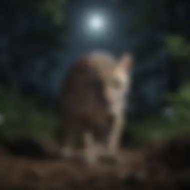 Nocturnal Ocelot Hunting Under the Moonlight Nocturnal Ocelot Hunting Under the Moonlight