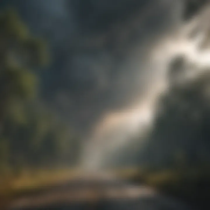 Ominous Clouds of Pollution Hovering Over Forest