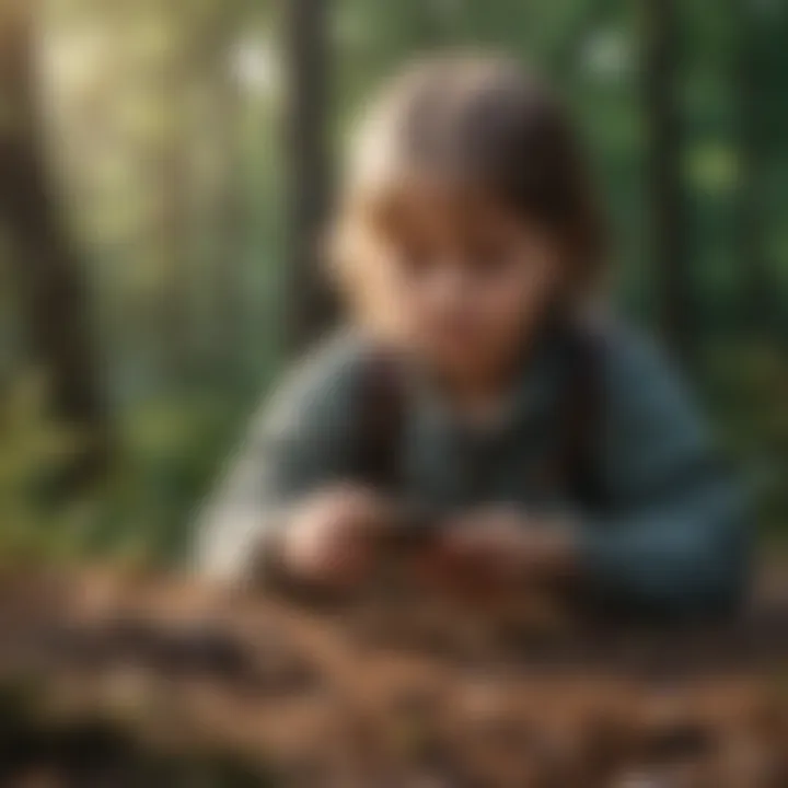Interactive Learning: Environmental Education A child interacting with an educational app focused on environmental themes