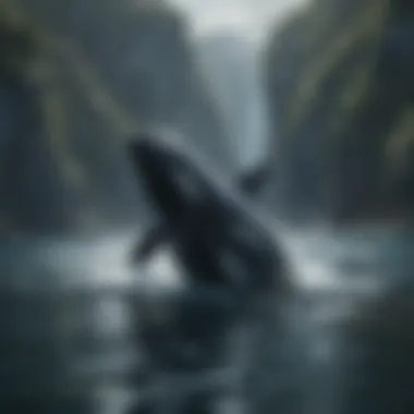 Perils of the Ocean Conceptual depiction of threats faced by orcas in their natural habitat