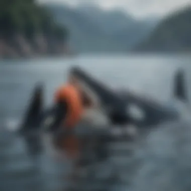 Orca Whale with a Freshly Caught Prey