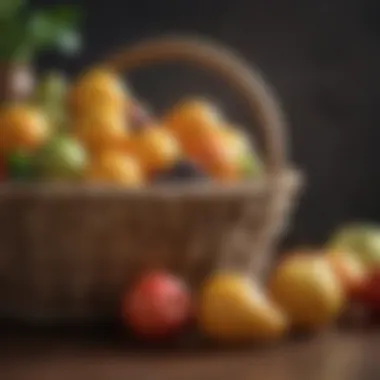 Organic Farm Fresh Fruits in Woven Basket