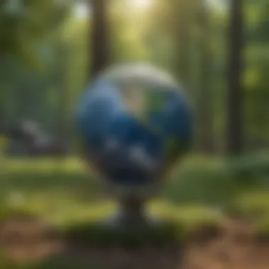 Symbols of Earth Day and Environmental Advocacy Iconic symbols of the Earth Day movement displayed in a public park