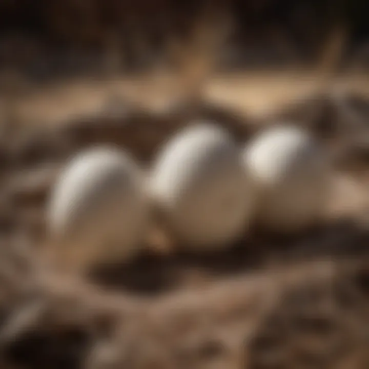 Ostrich eggs in their nest