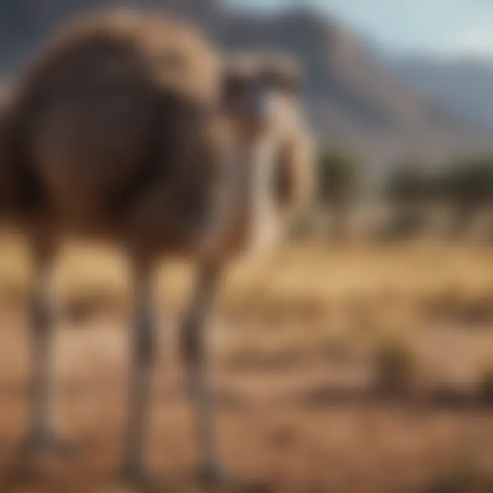 Majestic ostrich running in the savannah