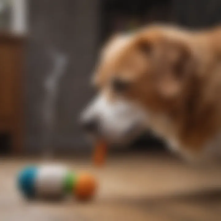 Owner Interacting with Dog Using Smelly Sock Toy