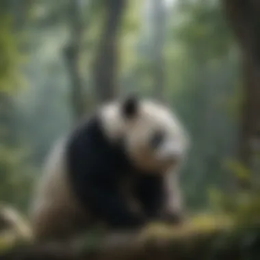 Conservation Efforts for Giant Pandas Conservationists working on giant panda habitat restoration