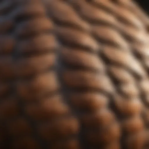 Pangolin's Armor of Scales Reflecting Sunlight