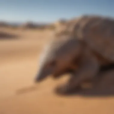 Pangolin Burrowed in Desert Sand Dunes