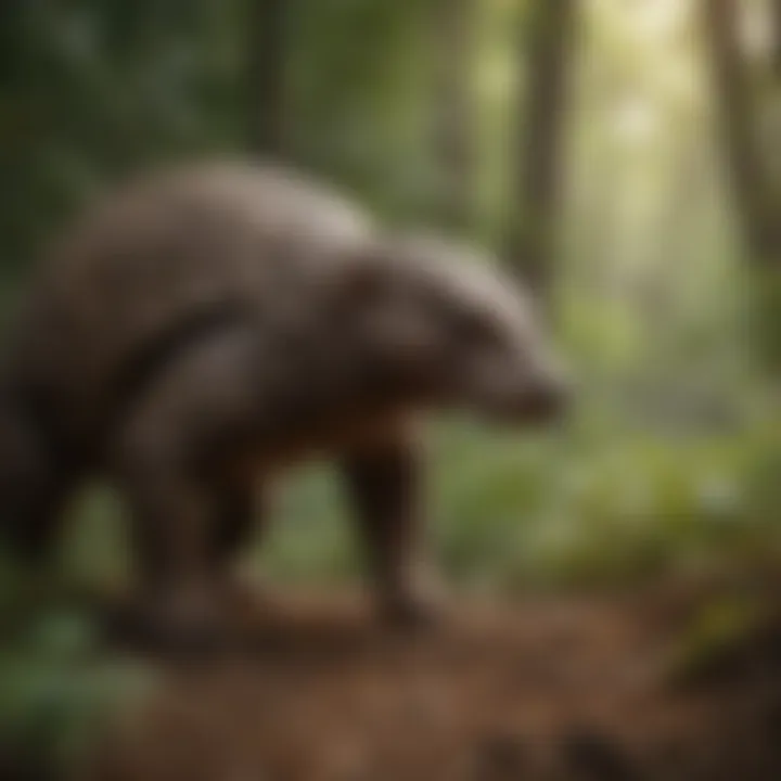 Pangolin Roaming Through Dense Foliage