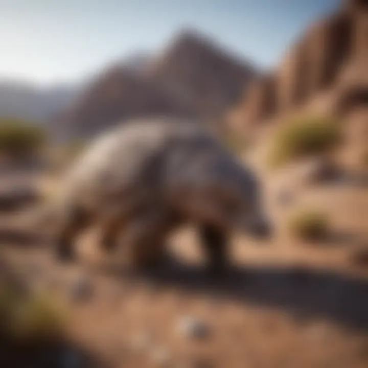 Pangolin navigating rocky desert terrain