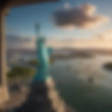 Panoramic View from Crown Observation Deck Statue of Liberty