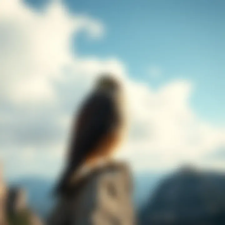 Peregrine falcon perched on a cliff