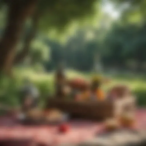 Exquisite Picnic Setup Amidst Lush Greenery