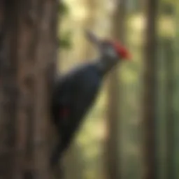 Majestic Pileated Woodpecker in Forest Setting