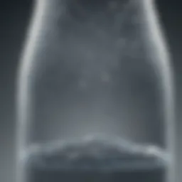 A close-up view of a clear plastic bottle filled with water, showcasing its transparency and design.