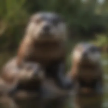 Playful Everglades Otters at Water's Edge