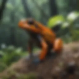 Colorful Poison Frog in Tropical Rainforest