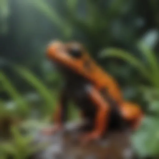 Colorful Poison Frog in Tropical Rainforest