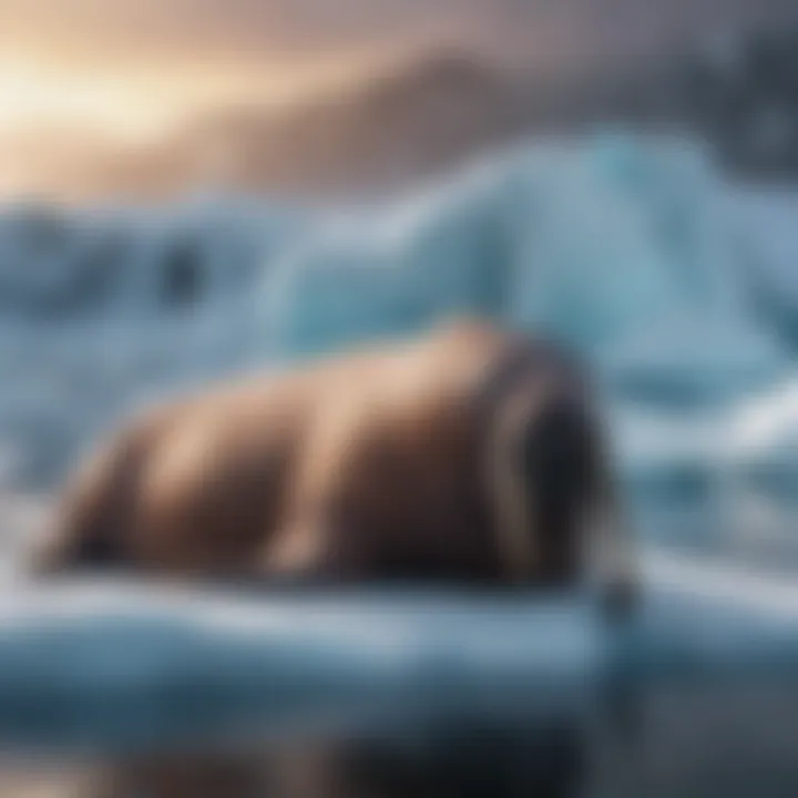 Walrus resting on an ice floe