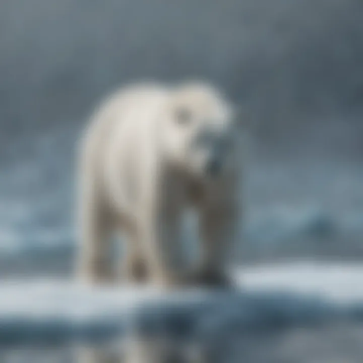 Polar bear standing on ice floe