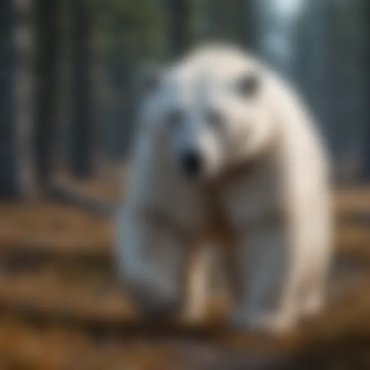 Polar bear in a stealthy hunting mode