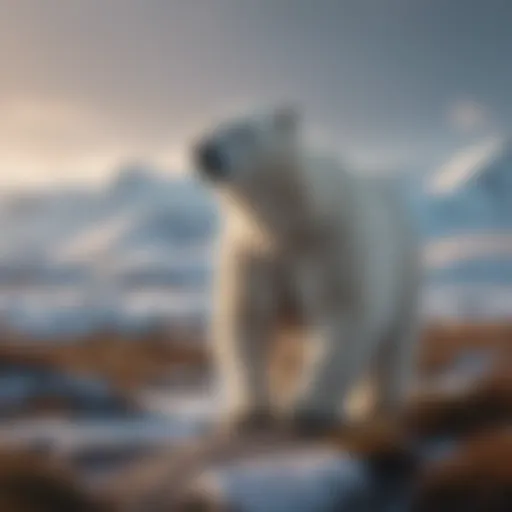 Polar bear in its natural Arctic habitat.