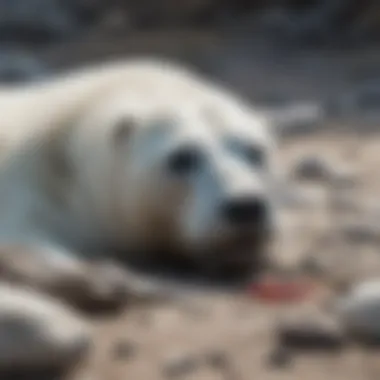 Seal carcass left by a polar bear after feeding