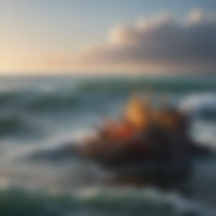 Abstract representation of polluted oceans