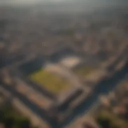 Aerial view of the archaeological site of Pompeii