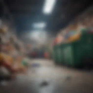 A colorful recycling station for waste sorting